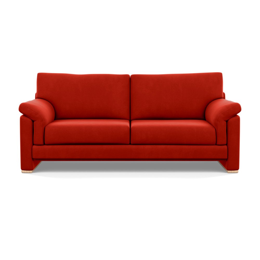 Heal's Paris 3 Seater Sofa Varese Velvet Terracotta Natural Feet