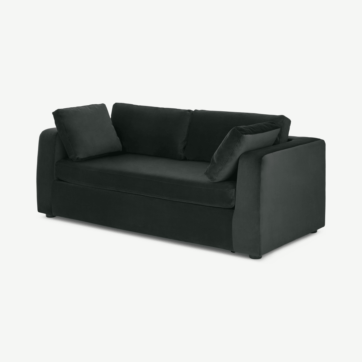 Mogen 3 Seat Sofa Bed, Dark Anthracite Velvet