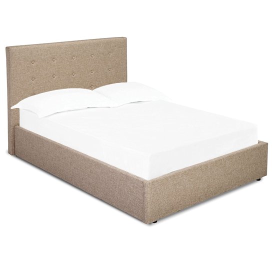 Lucca Fabric Double Bed In Beige