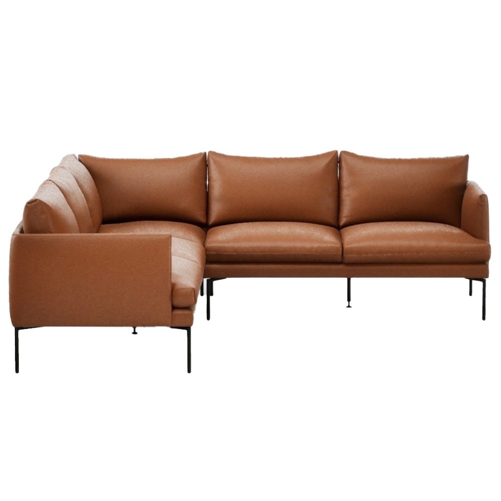 Heal's Matera Large Corner Sofa Siena Cotton Clay Black Feet 2
