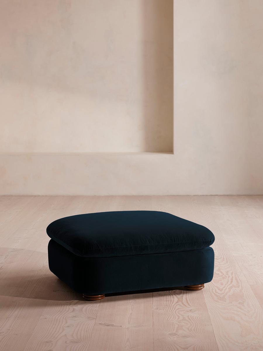 Rava Ottoman, Velvet, Royal Blue