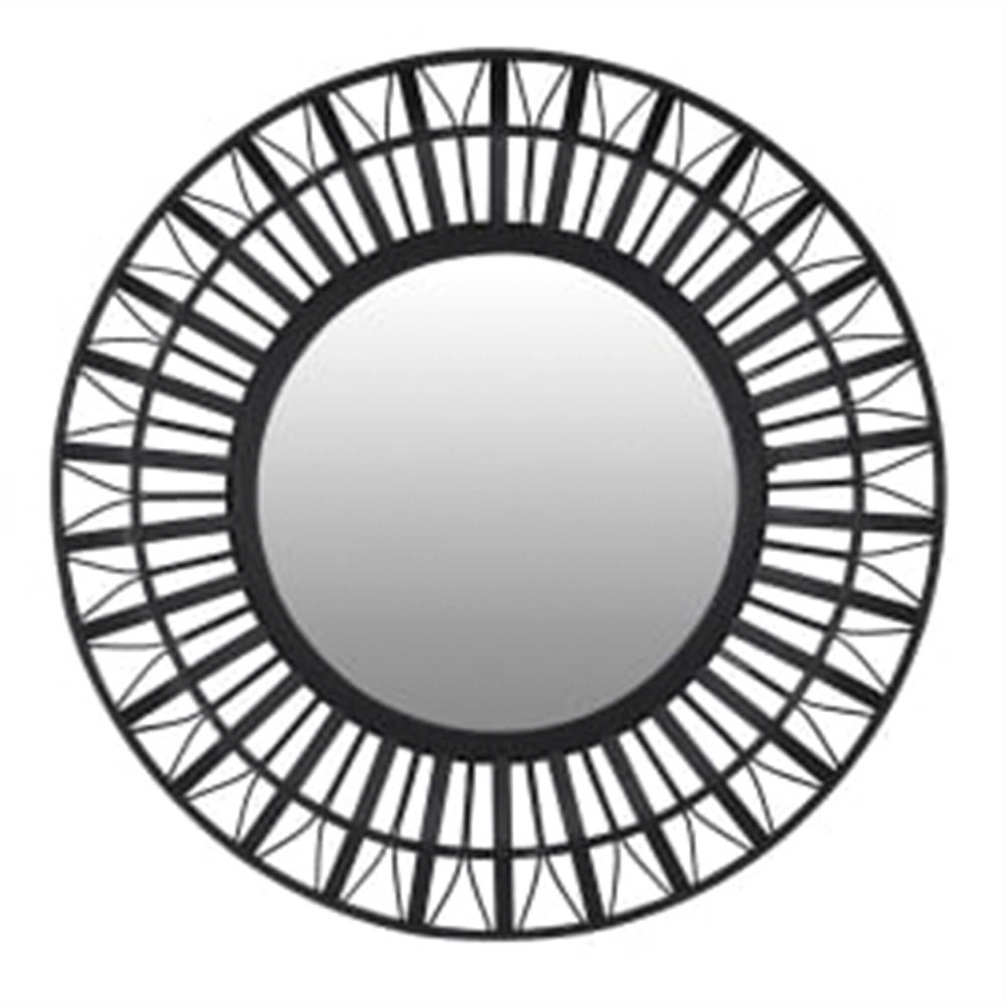 Black Bamboo Mirror, Round Wood | Barker & Stonehouse