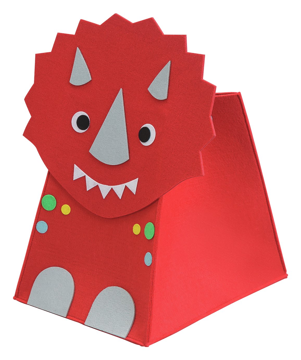 Argos Home Triceratops Dino Felt Kids Storage Bag - Red