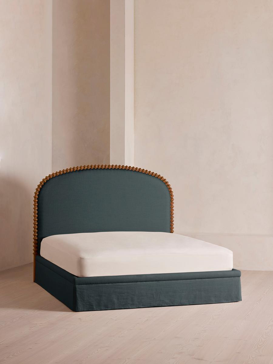 Mika Bed, Super king, Linen, Prussian Blue