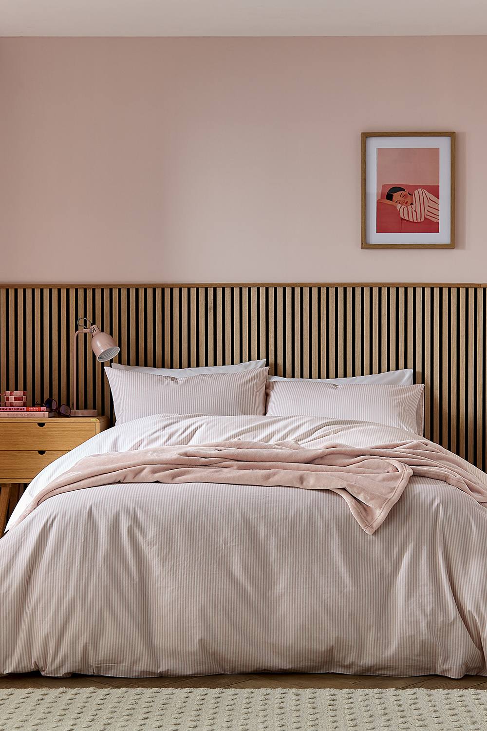 Helena Springfield 'Twill Stripe' Duvet Cover Set in Pink