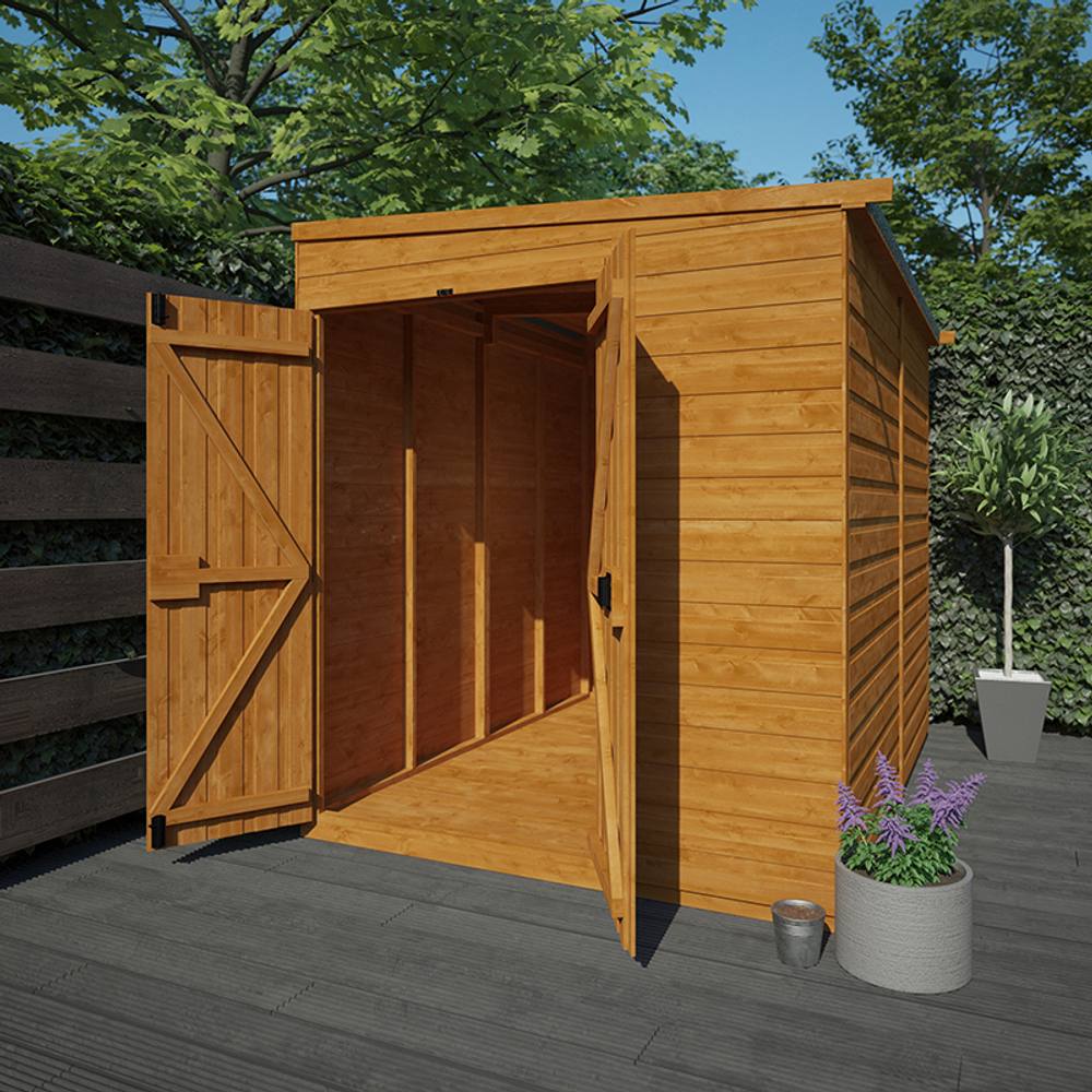 Buttercup Farm 8 x 6 Feet Flex Pent Double Door Windowless 12mm Flex in Burnt Orange 6