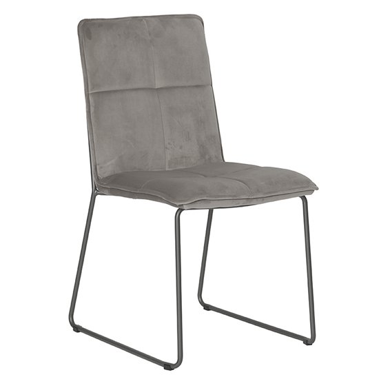 Soren Velvet Dining Chair In Mink With Black Metal Legs