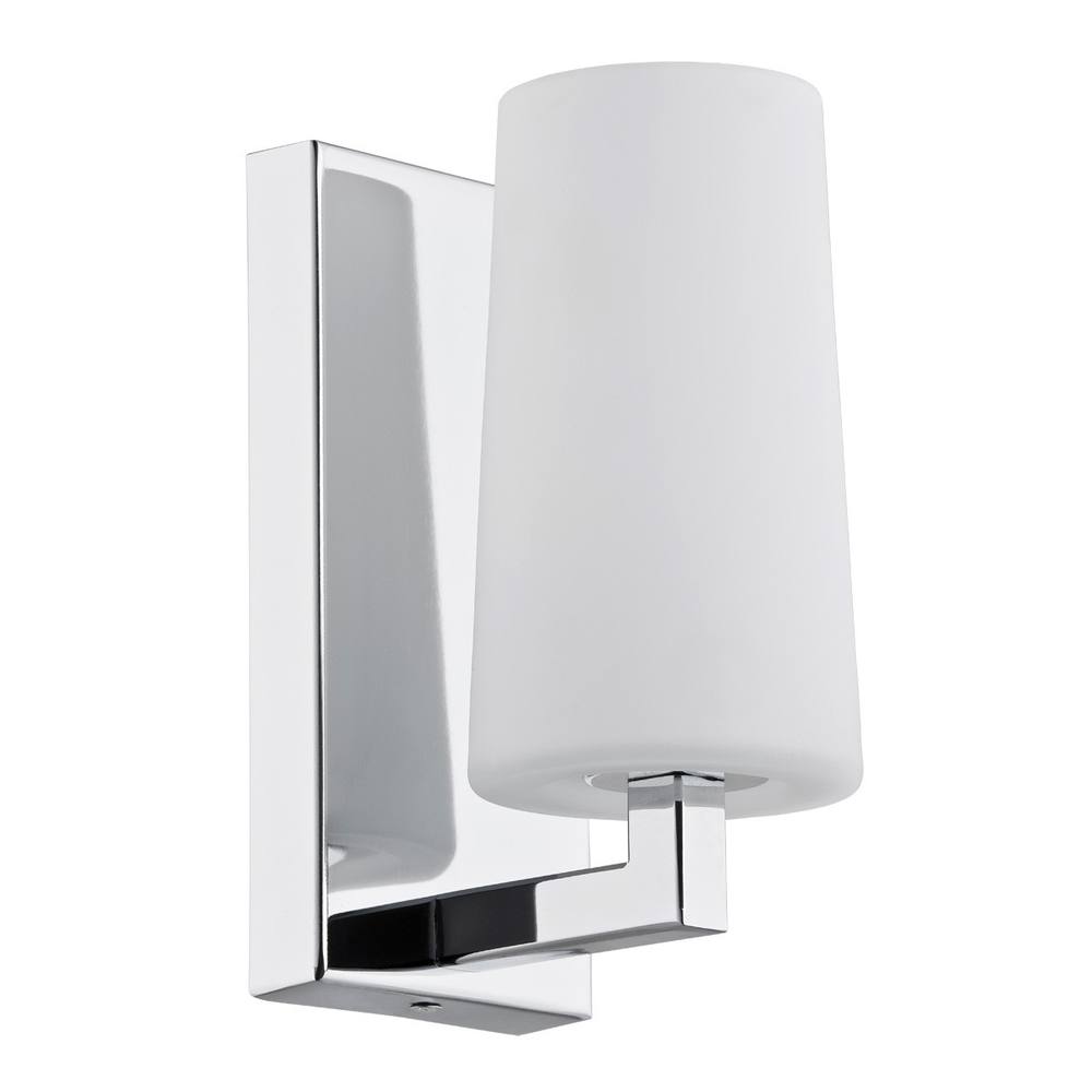 Netlighting Camelot Wall Lamp With Shade Chrome Base Glass Opal Matt in Silver