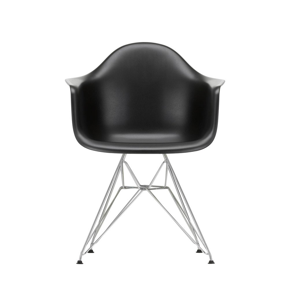 Vitra Eames DAR Armchair New Height Deep Black Chrome Base