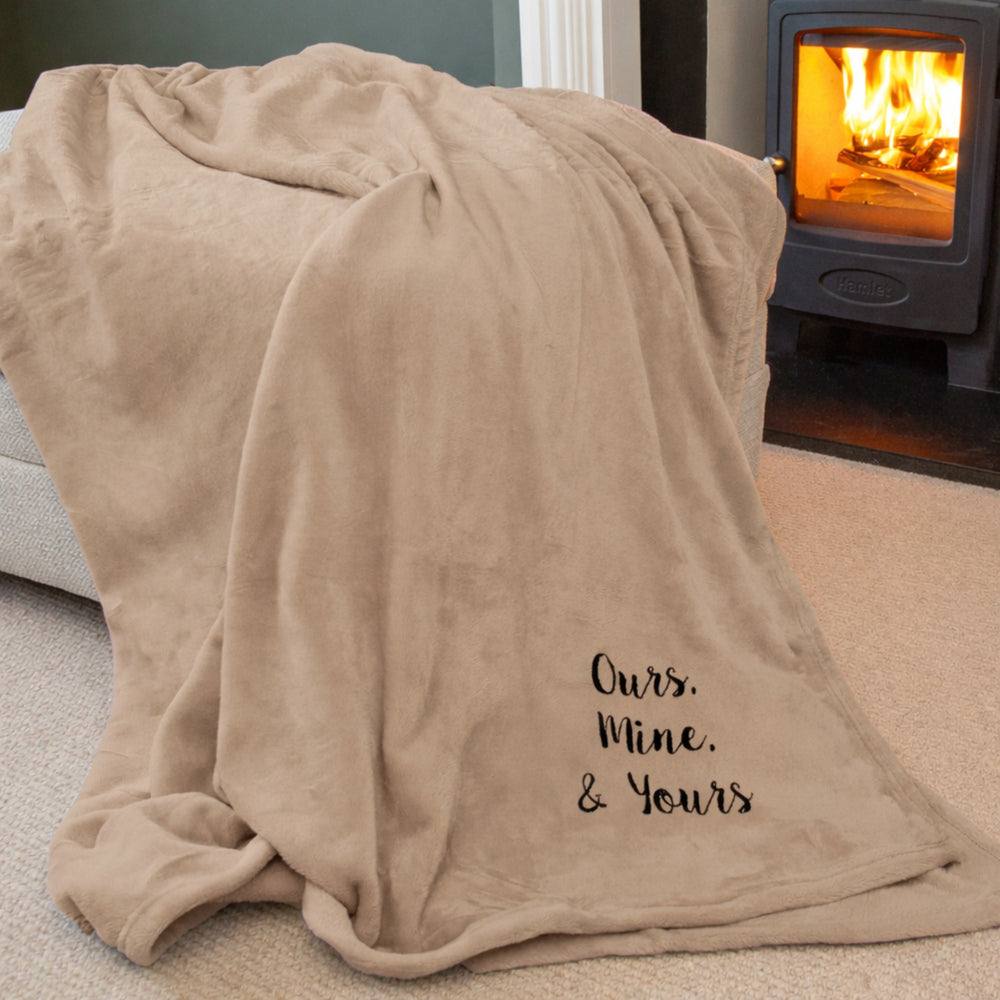 Duncan Stewart Personalised Ultra Soft Blanket Throw in Natural