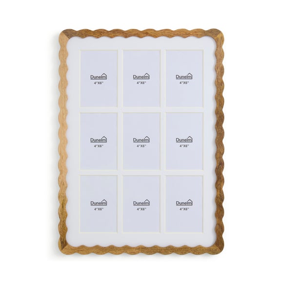 Mango Wood Wiggle 9 Aperture Multi Photo Frame 2