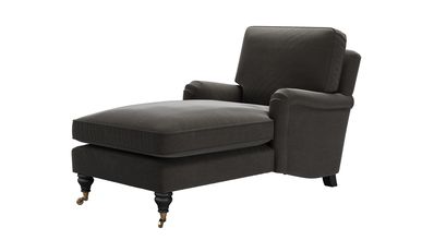 Bluebell Chaise Armchair in Battleship Grey Smart Cotton - sofa.com