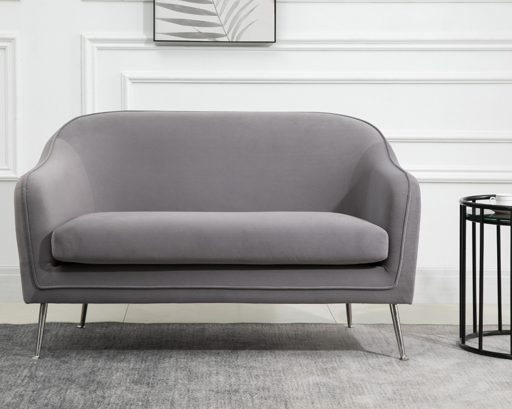 Novello Grey Fabric 2 Seater Sofa