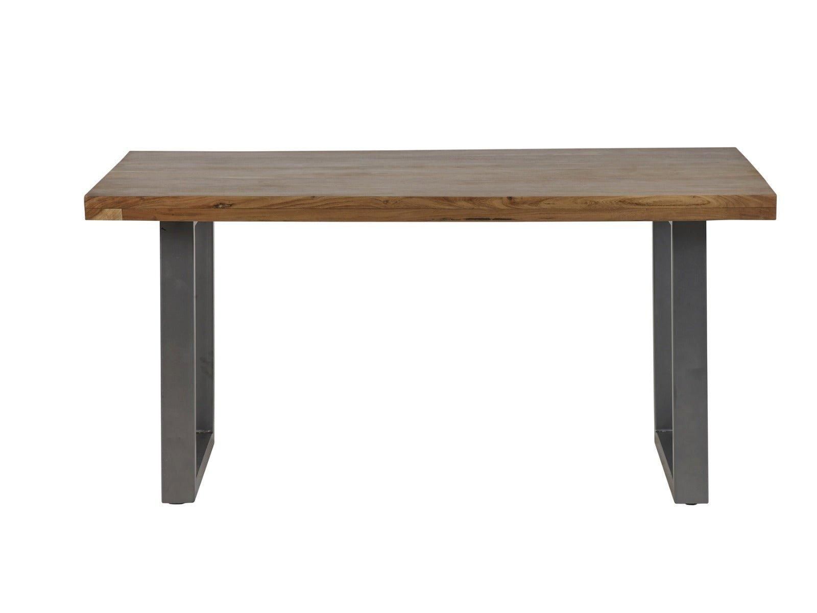IH Design Hortence Industrial Rectangular 6 Seater Dining Table in Brown