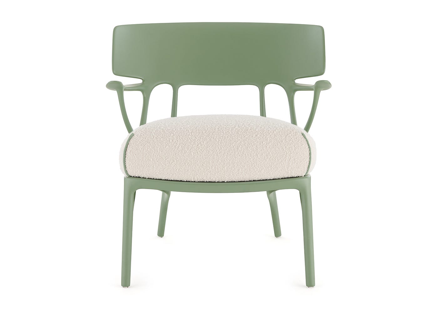 Kartell A.I. Lounge Boucle Green & White 2