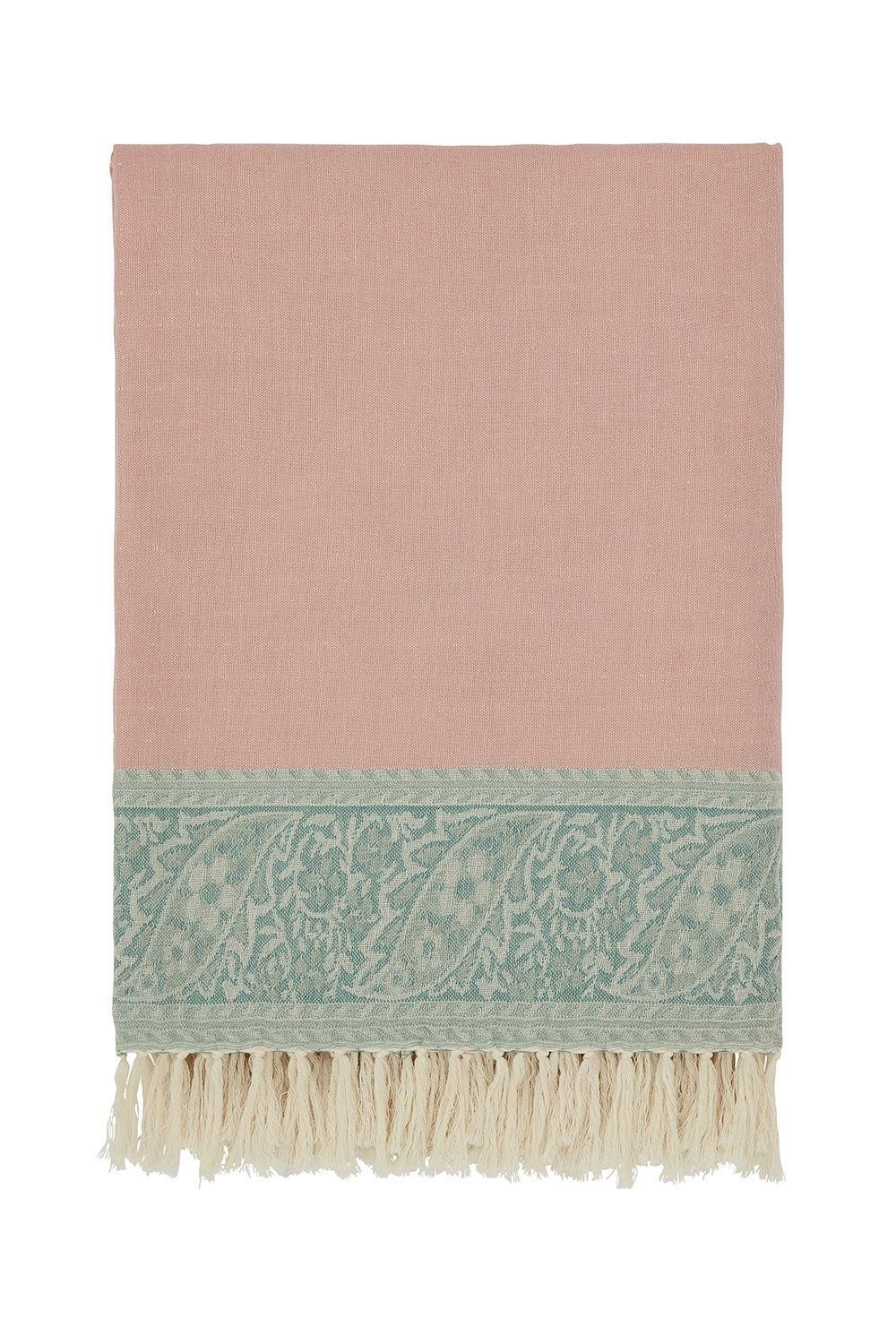 Morris & Co 'Strawberry Thief - Severne' Throw 130X170cm in Light Pink