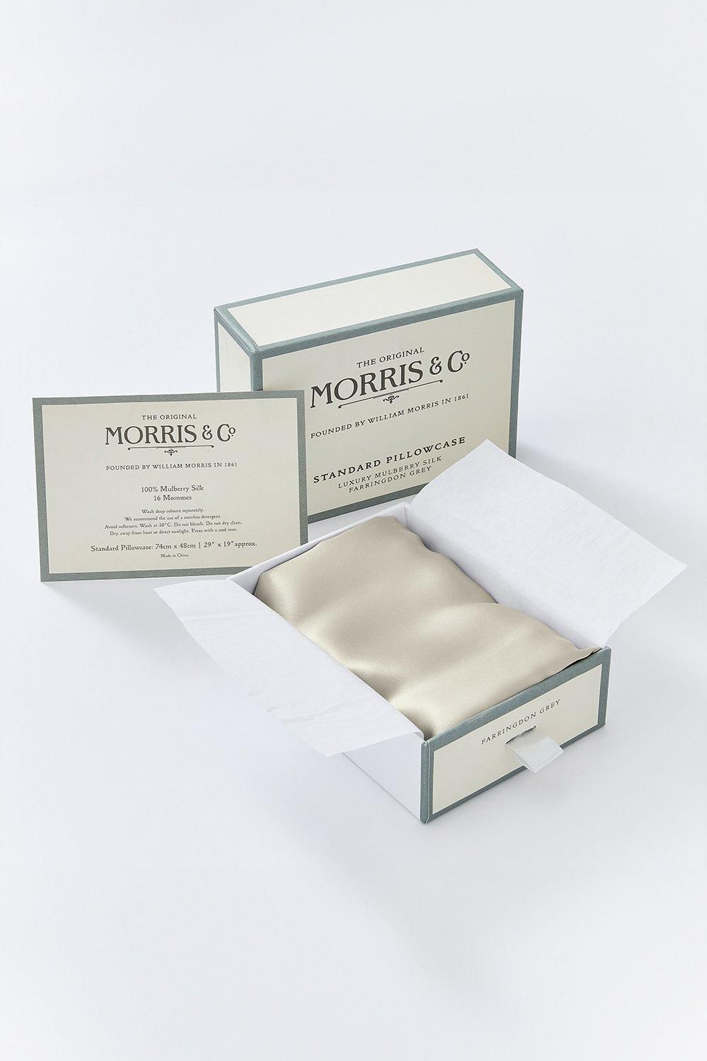 Morris & Co Silk' Standard Pillowcase in Silver 2