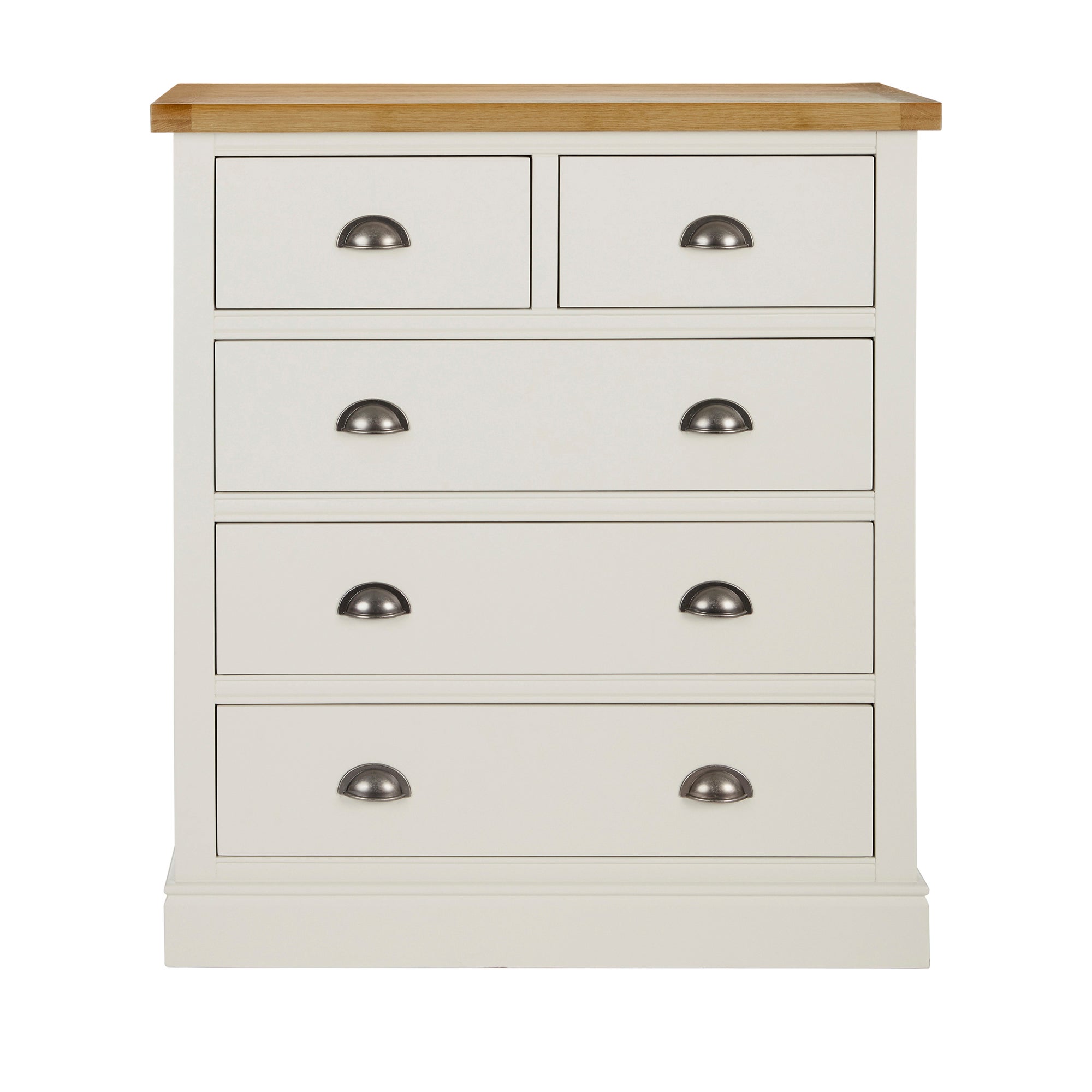 Compton Ivory 5 Drawer Chest Cream and Brown