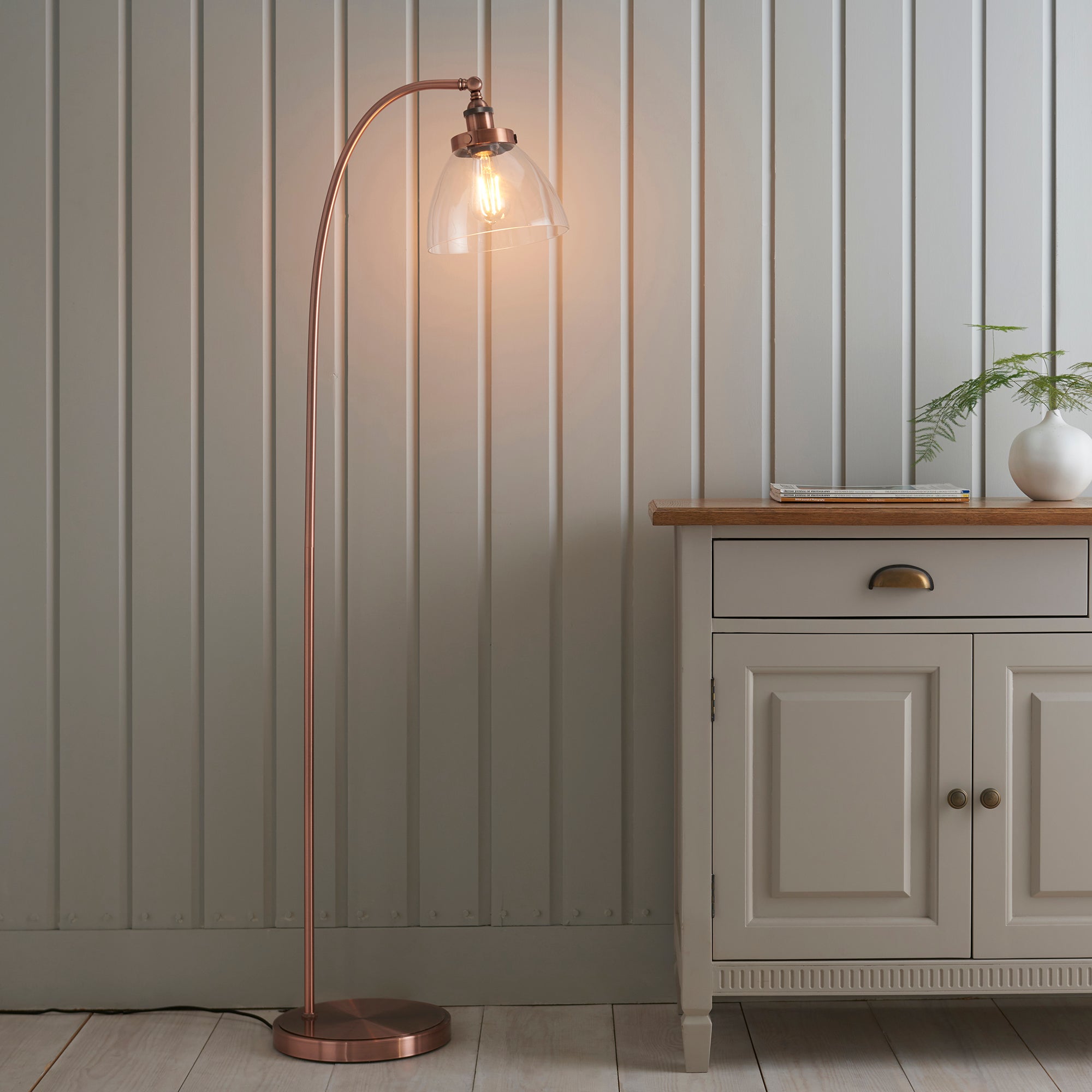 Vogue Tobermory 1 Light Floor Lamp Copper