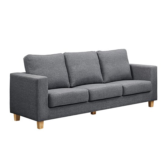 Wasp Linen Fabric 3 Seater Sofa In Dark Grey