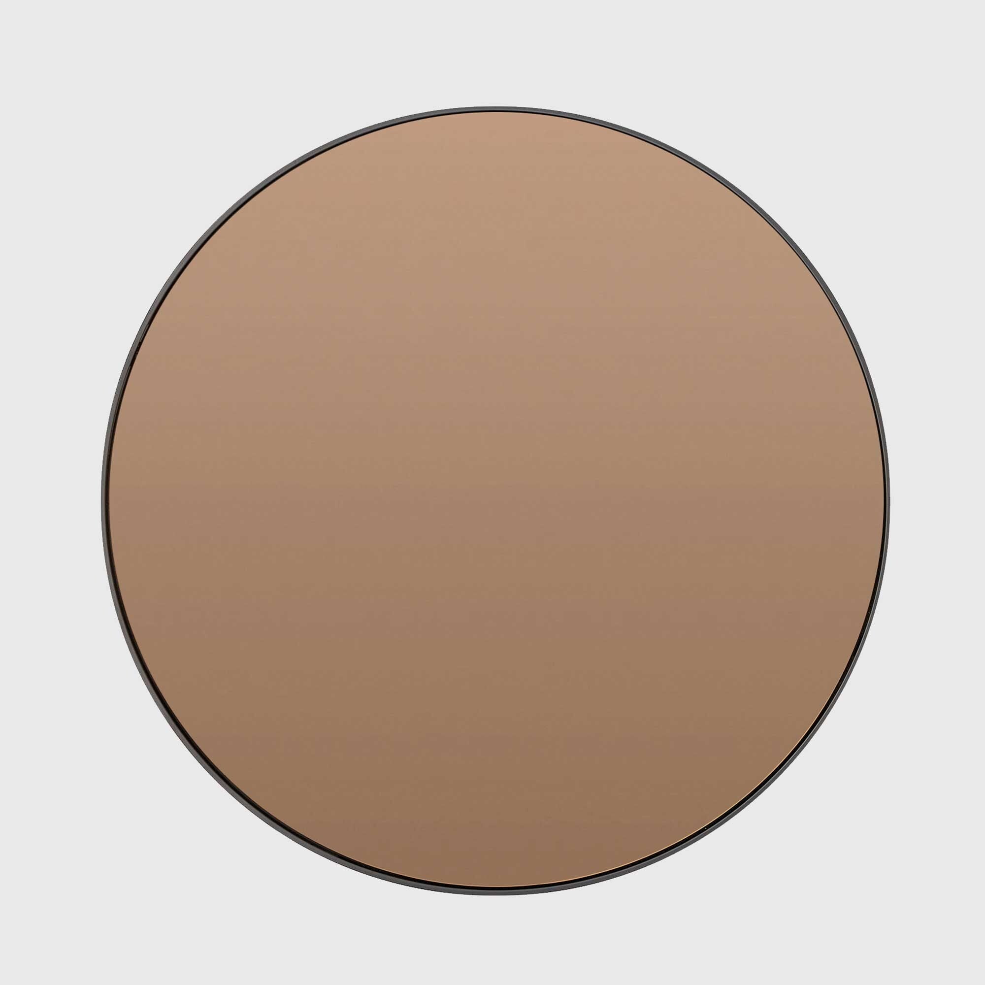 Round Brown Glass Mirror, Round Metal | Barker & Stonehouse