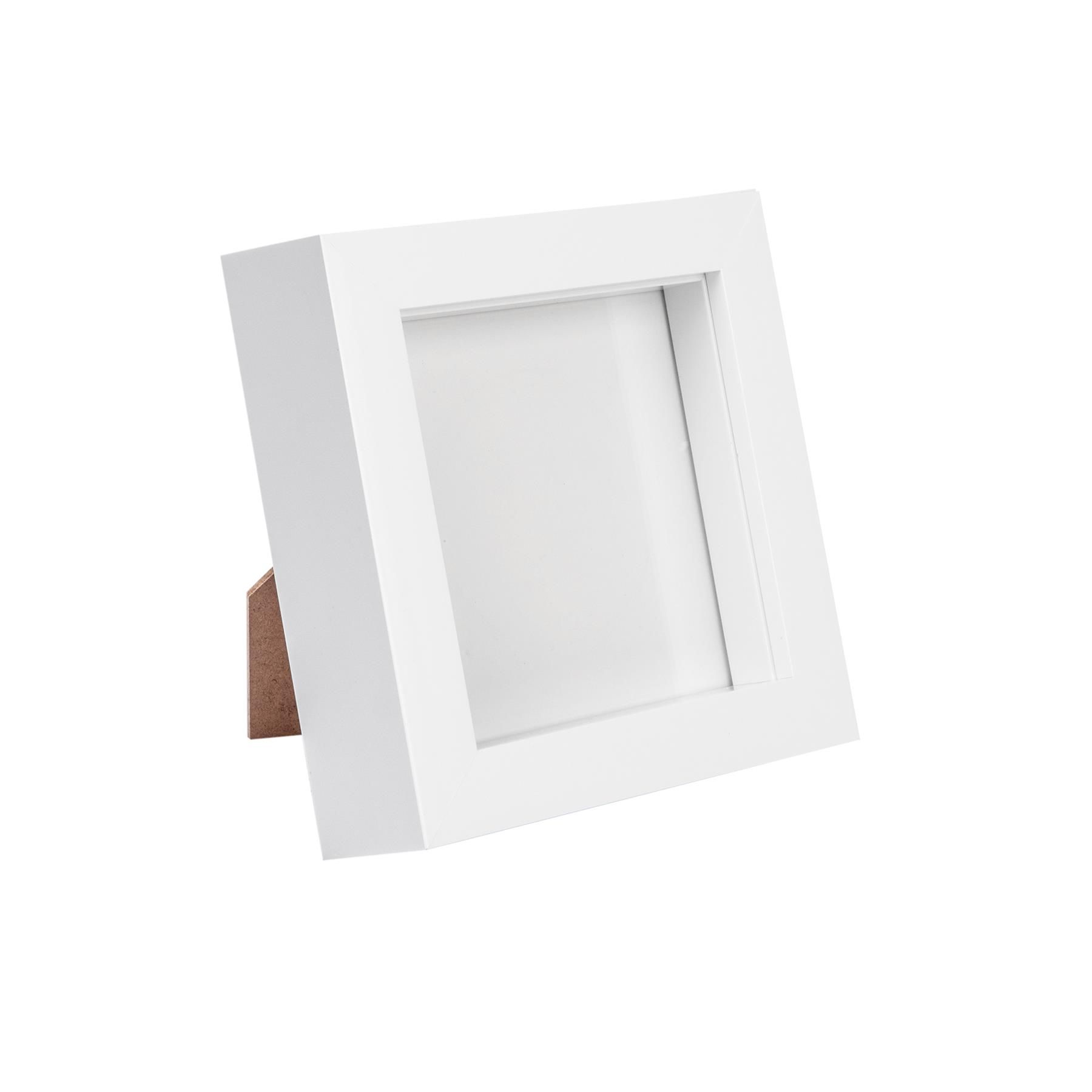 Nicola Spring 3D Box Photo Frame - 4" x 4" - White