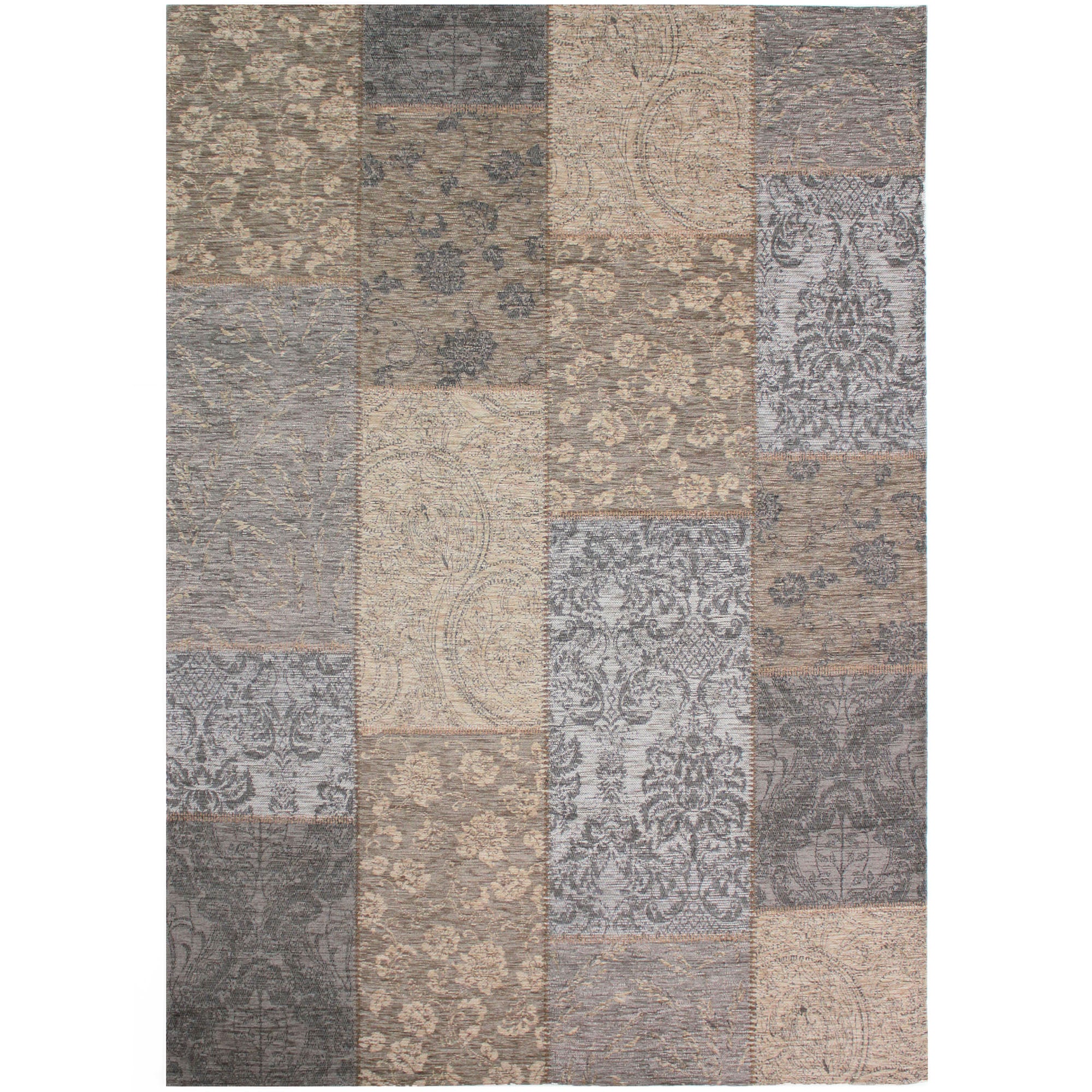 Romance Patchwork Rug Grey and Brown