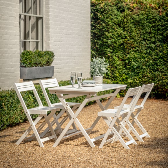 Ottinge White Wooden Foldaway Dining Set