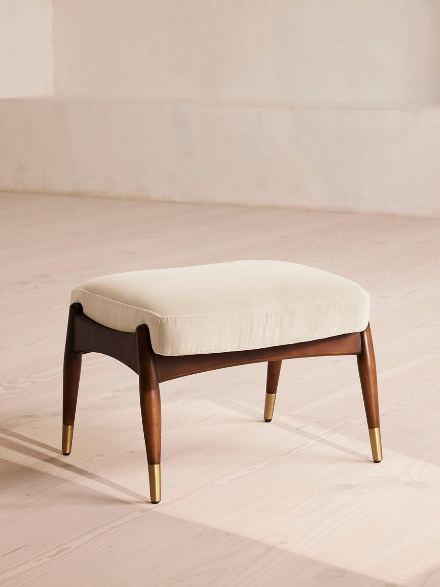 Theodore Footstool, Velvet, Porcelain