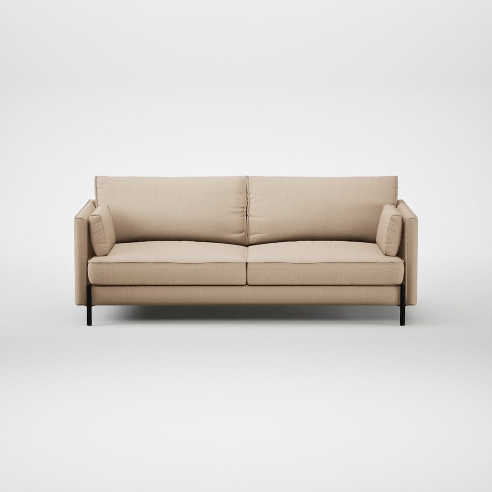 Heal's Tortona 3 Seater Sofa Smart Cotton Linen Rice Black Feet 2