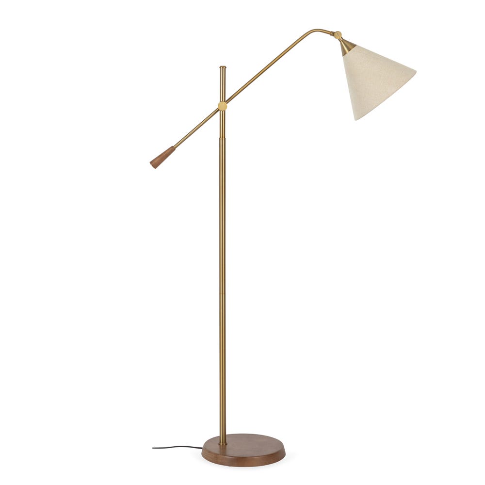 Heal's Dryden Floor Lamp Walnut Finish & Natural 2