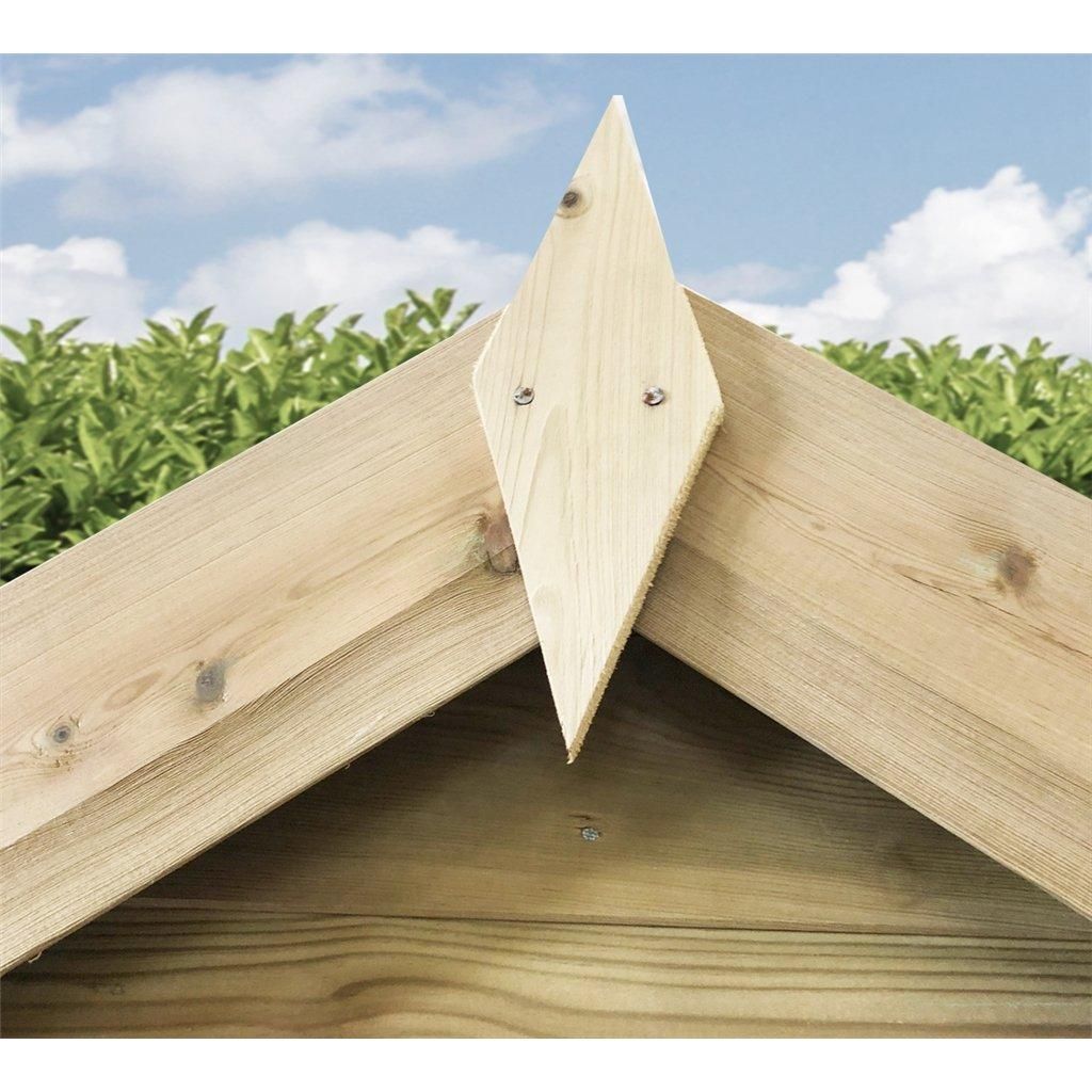 Marlborough 10 x 6 Pressure Treated Low Eaves Apex Garden Shed with Single Door in Natural 4