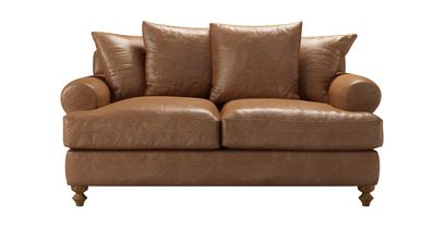 Teddy 2 Seat Sofa Bed in Tan Vintage Leather - sofa.com