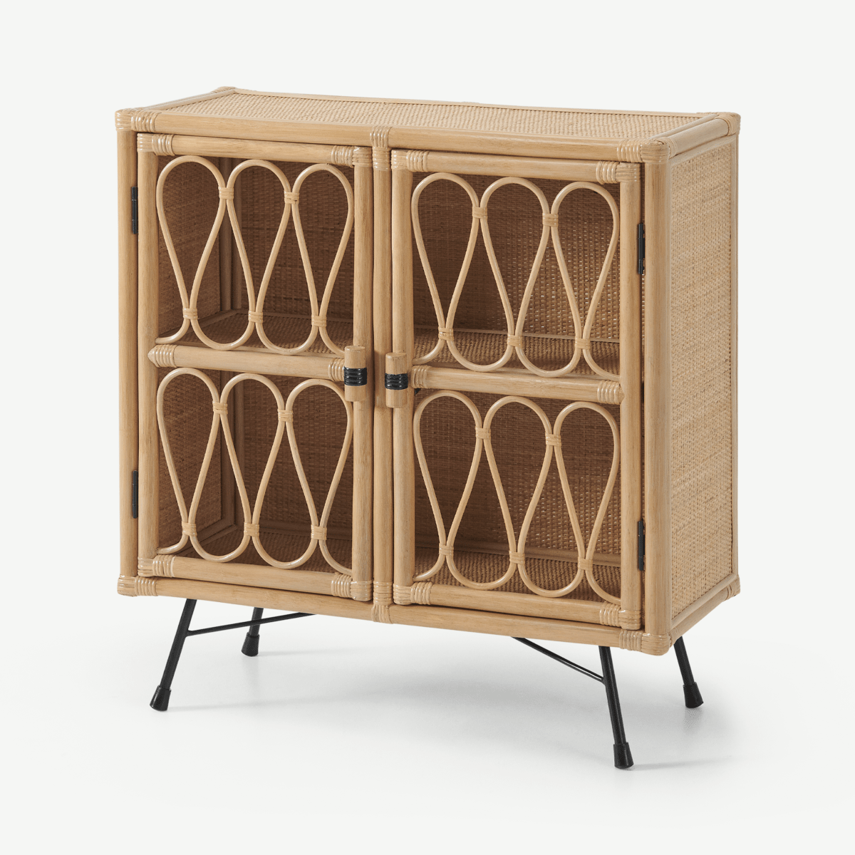 Beyka Compact Sideboard, Natural Cane & Black