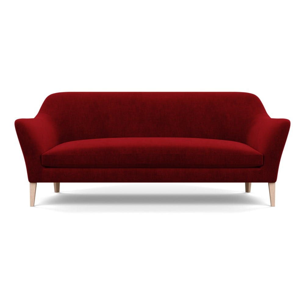 Heal's Wallis 4 Seater Sofa Smart Luxe Velvet Mulberry Natural Ash Feet 2