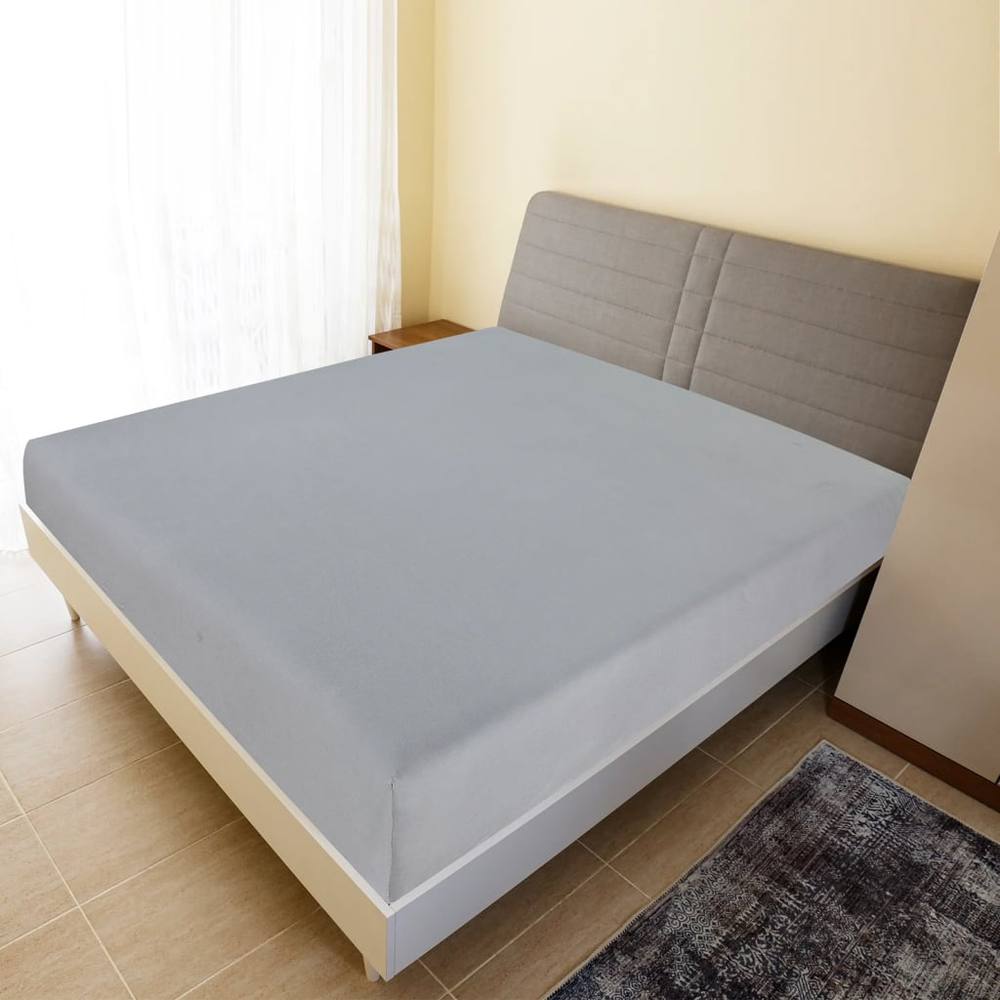 Berkfield Home Jersey Fitted Sheet Grey 90x200 cm Cotton