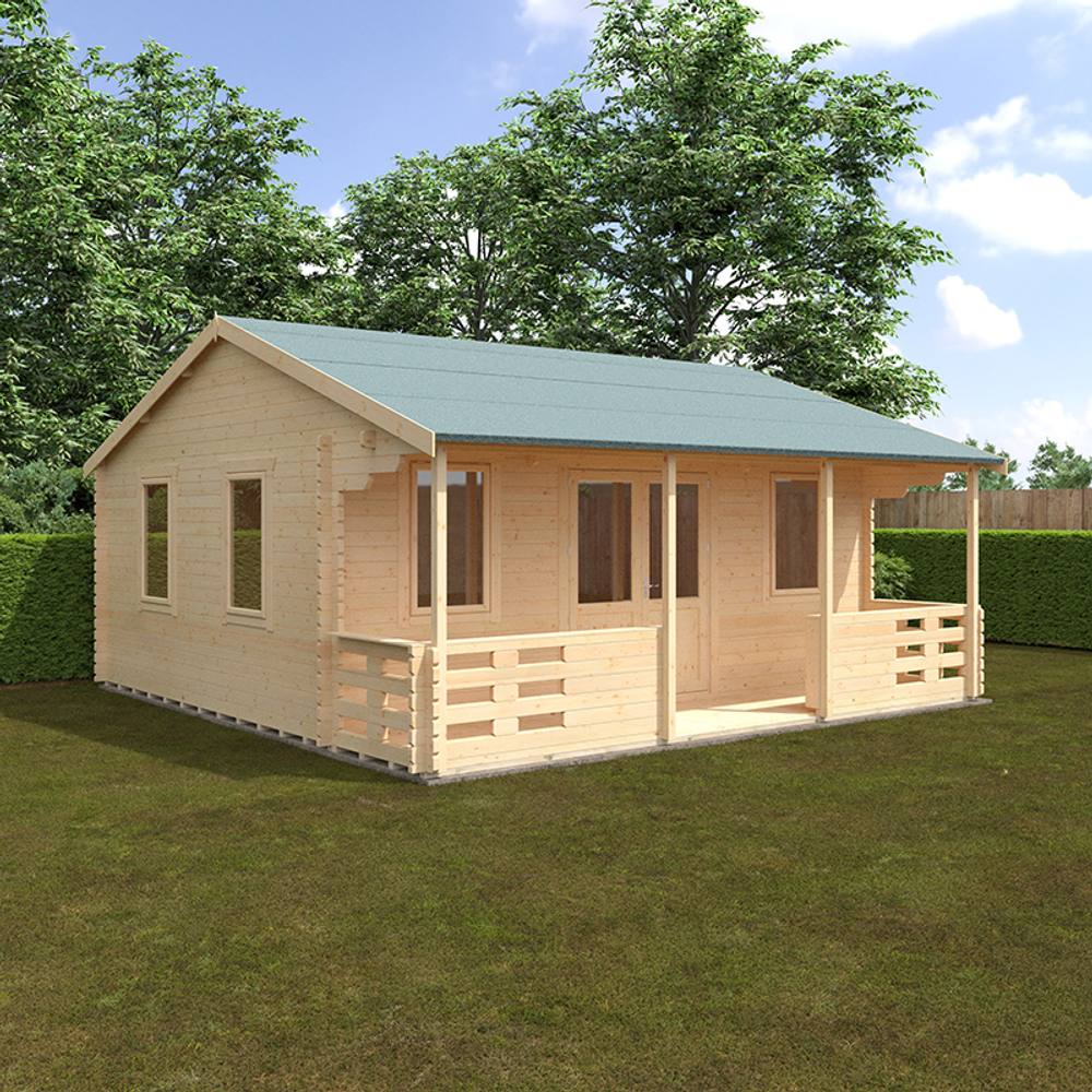Buttercup Farm 20x20 The Addlington 44mm Cabin - L595 x W595 x H324.2 cm in Natural 2