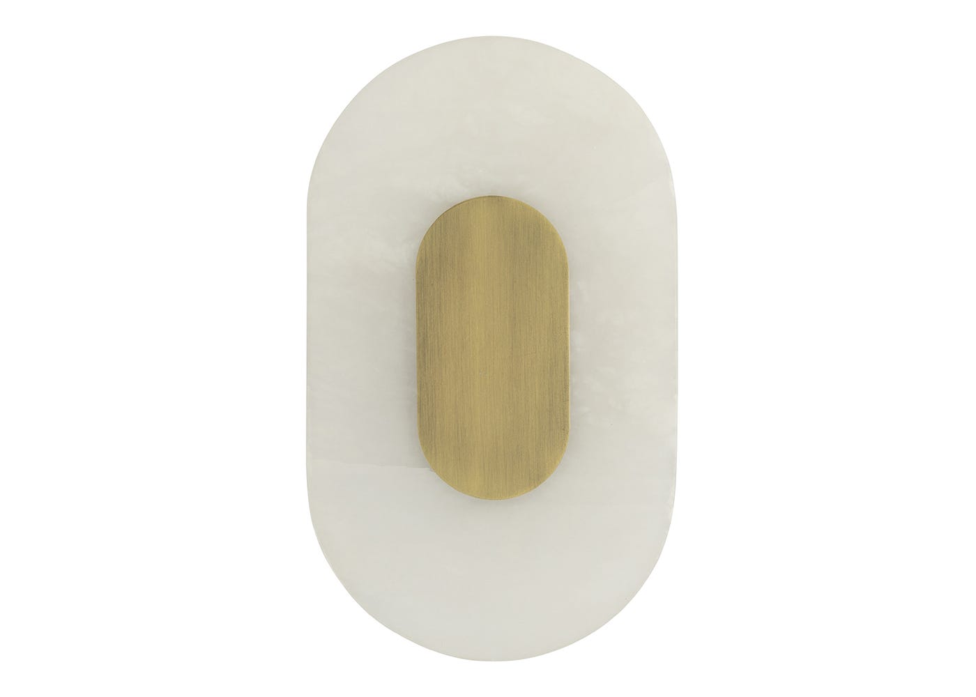 Heal's Ebro Alabaster LED Wall Light Brushed Gold IP44 Oval