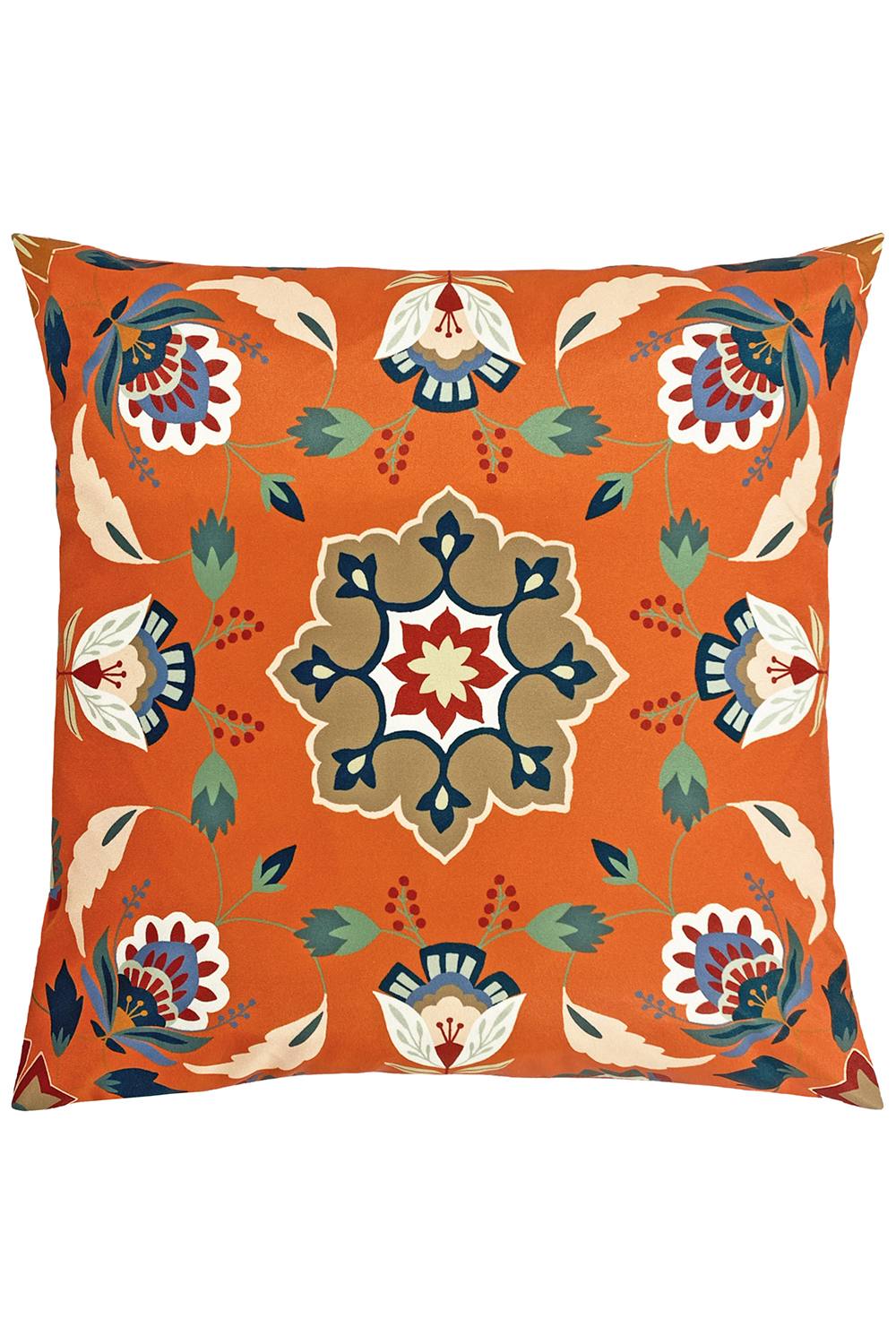 Furn Folk Flora Geometric Water & UV Resistant Outdoor Cushion in Orange