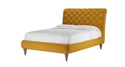 Knightsbridge (No Footboard) Double Bed in Butterscotch Cotton Matt Velvet - sofa.com