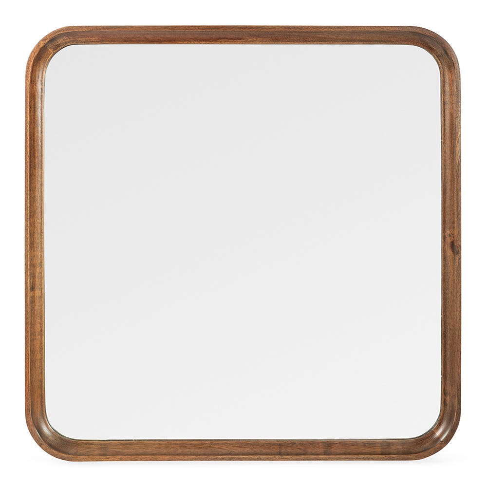 Heal's Livorno Square Mirror Walnut Finish 90 x 90cm 2