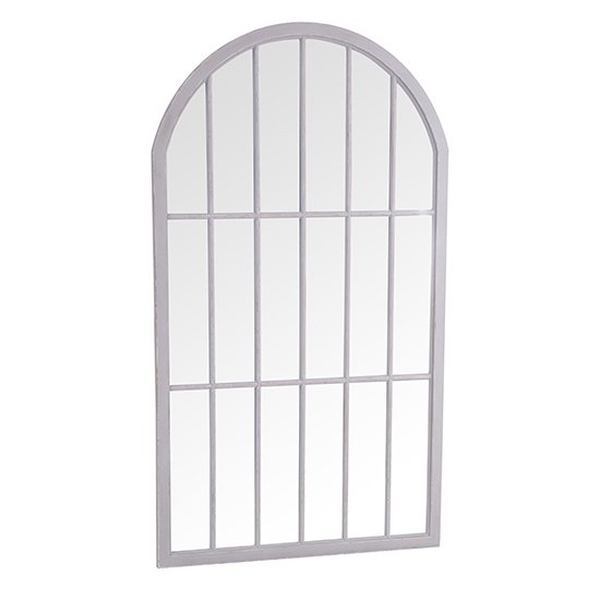 Moncton Large Arched Bedroom Mirror In Distressed Grey