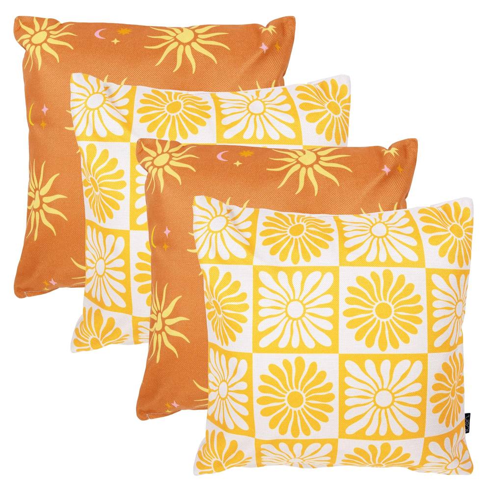 icon 4PK Cushion x2 Summer Sun, x2 Summer Flower