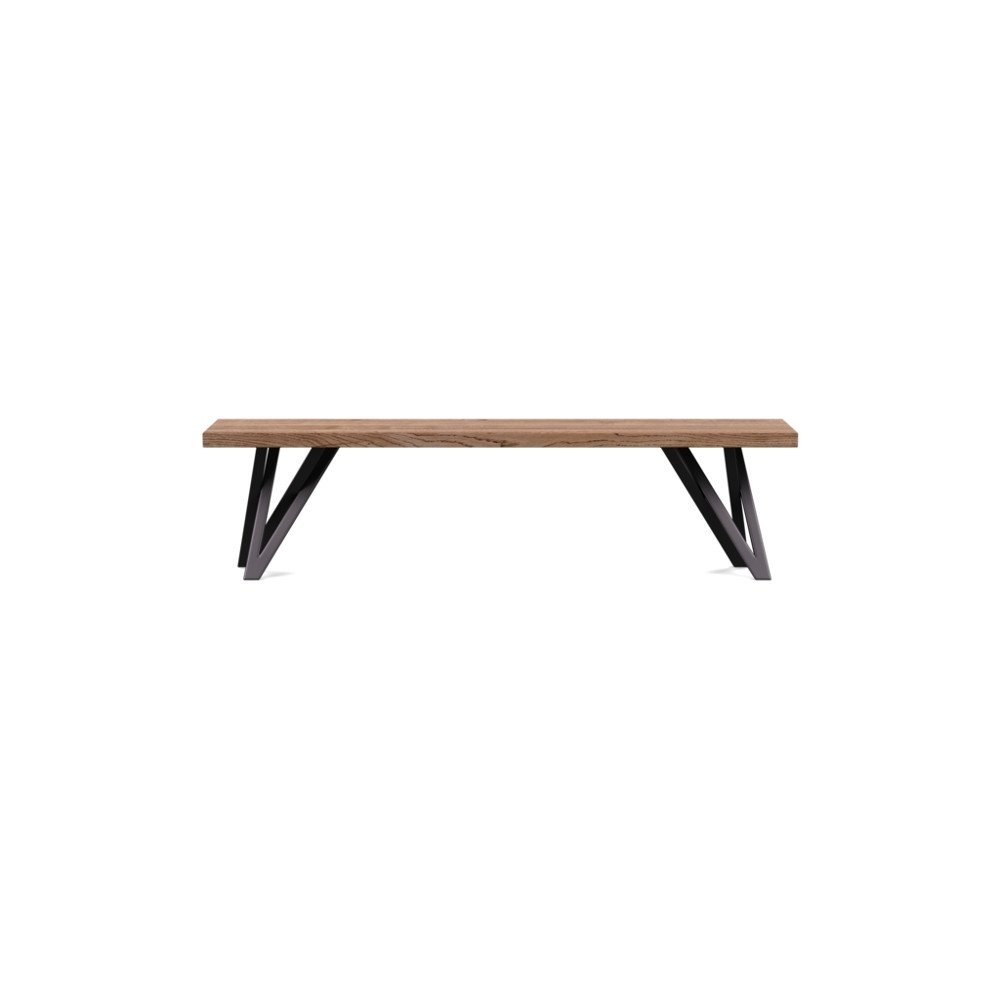 Heal's Vienna Bench 160x35cm Smoked Oiled Oak Straight Edge Filled