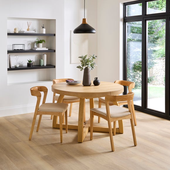 Judah Extendable 4 to 6 Seater Round to Oval Dining Table