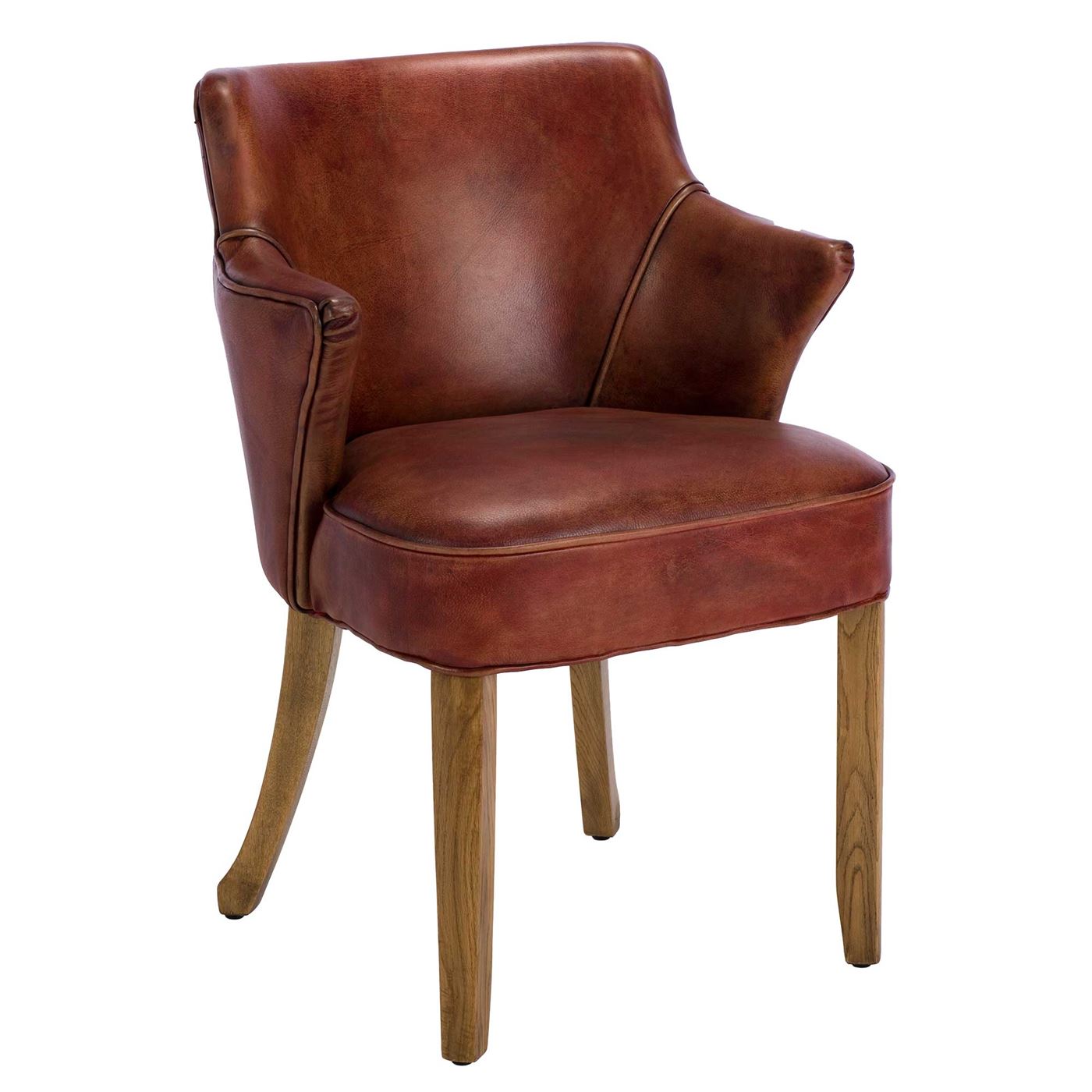 Timothy Oulton Lannister Dining Chair - Red - Leather - Plain - W62 x D63 x H86cm - Barker & Stonehouse