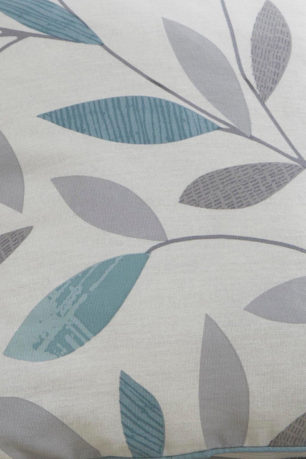 Fusion 'Beechwood' Classic Leaf Trail Print 100% Cotton Filled Cushion in Duck Egg Blue 4