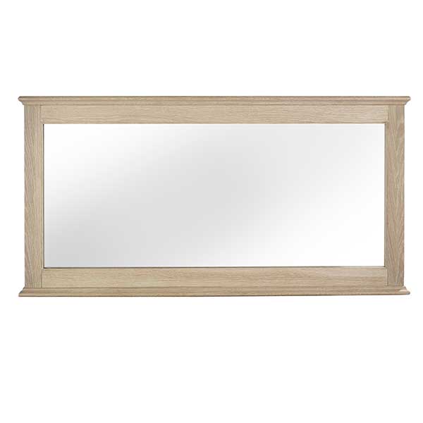Charente Wide Wall Mirror  Chalk Oak