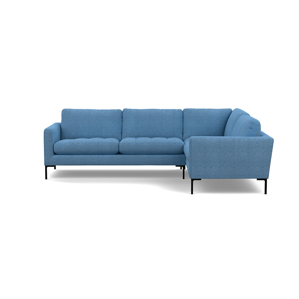 Heal's Eton Right Hand Facing Corner Sofa Tejo Recycled Cobalt Black Feet