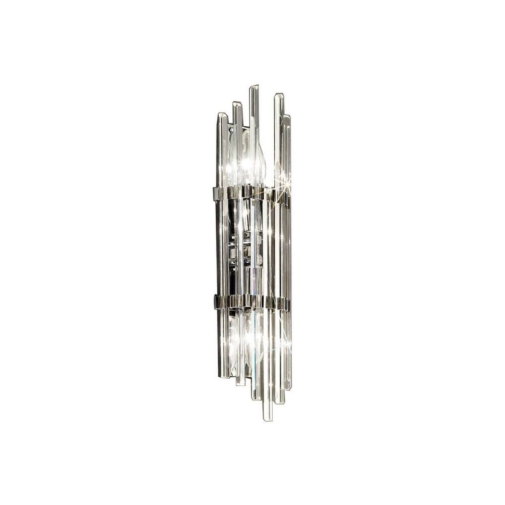 Netlighting Ontario Lifestyle Crystal Wall Light Polished Chrome 2x E14 in Silver
